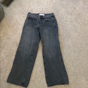Hollister Dark Gray low rise baggy Jeans